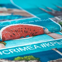 3343 Пляжное вафельное полотенце «Крым»