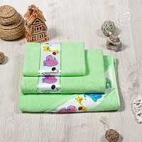 4492 Уголок и полотенца детские «Мойдодыр» (зеленый)